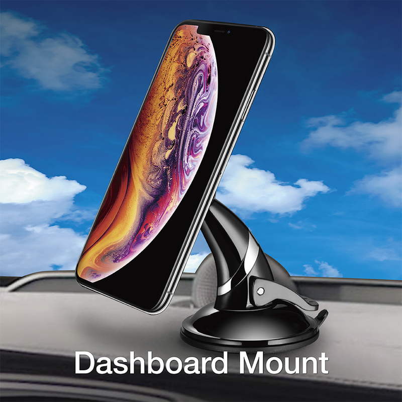 The Dausen Magnetic Smartphone Navigation Car Mount works for both Windshield and Dashboard installation. Compatible with phones with / without protective case. A safe and stylish way of using your phone map.
