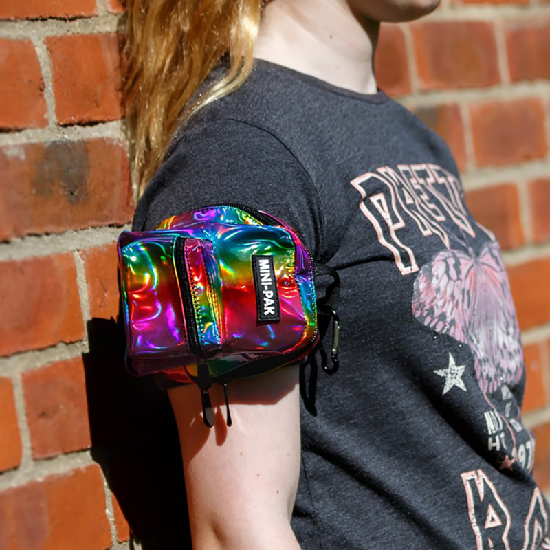 The MINI-PAK arm bags are the unique and clever way to store all your essential accessories on your arm.