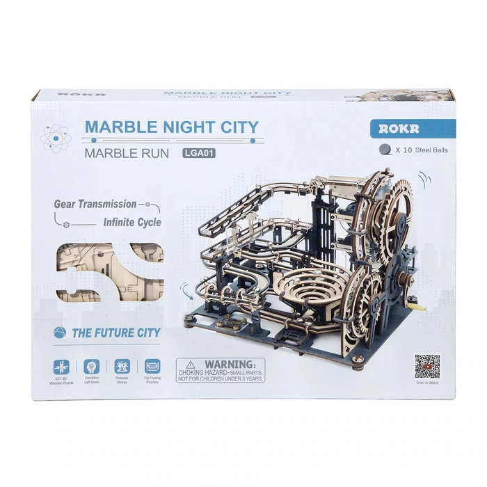 Robotime Marble Night City Fantastic brain teaser& best gift for all ages Precise pre-cut wood sheets, easy to assemble