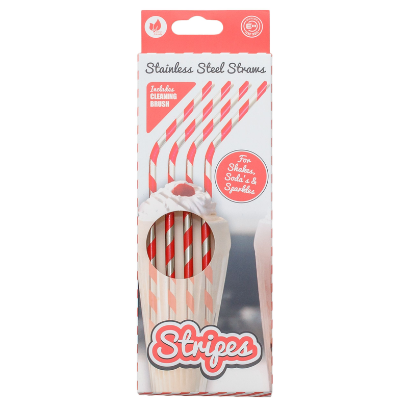Stainless Steel Stripe Straws - B Cool 2