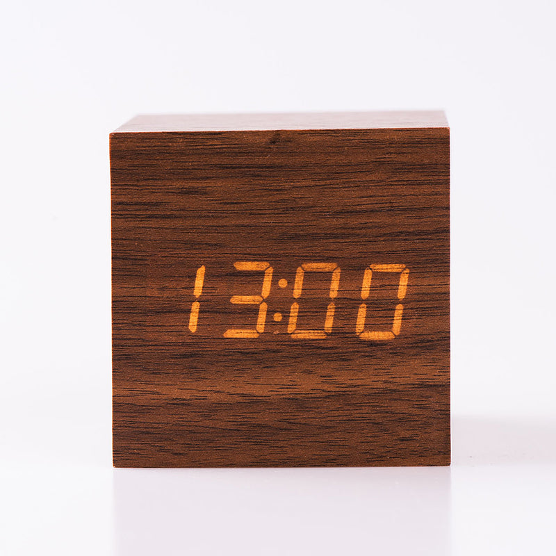 Wood Cube Alarm Clock - B Cool 2