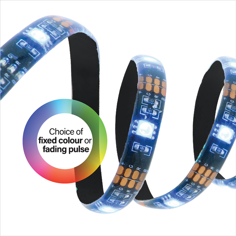 LED Strip Lights 2M Remote controled Self Sticking LED Lights Multi-coloured and multi-function