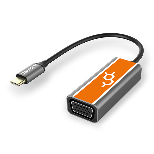 The USB-C to VGA Adapter 1080P from Dausen allows you to mirror/extend video image from your USB-C enabled devices to your VGA monitors/displays and you’ll be all set for your presentation or other uses. Just plug and play, a way to simplify your work.