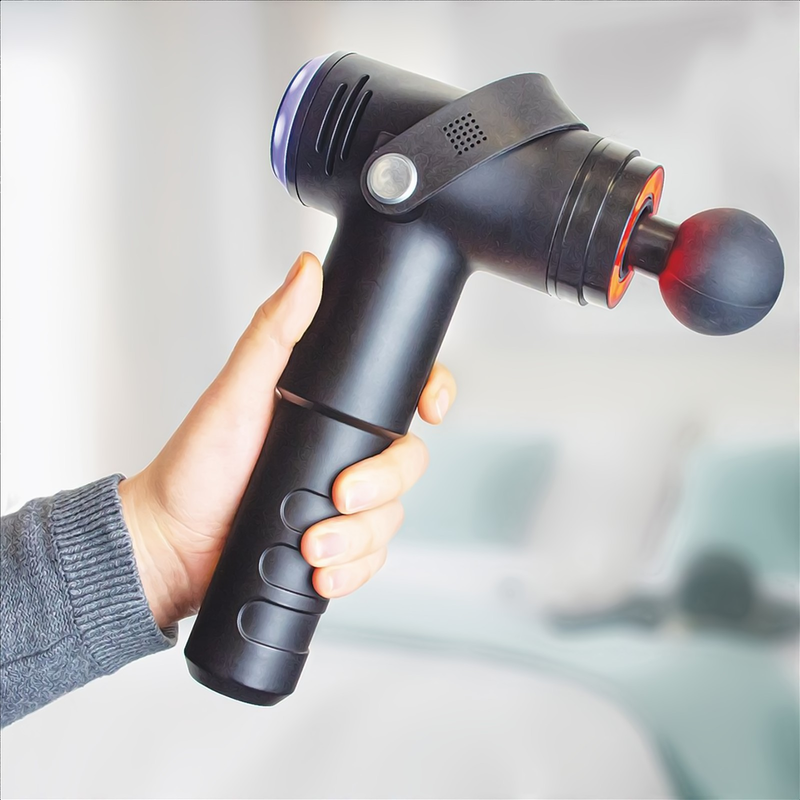 Percussion Gun Massager - Relax those tired muscles and ease aches and pains with thiis handheld massager gun. The health and wellbeing  store for you. 