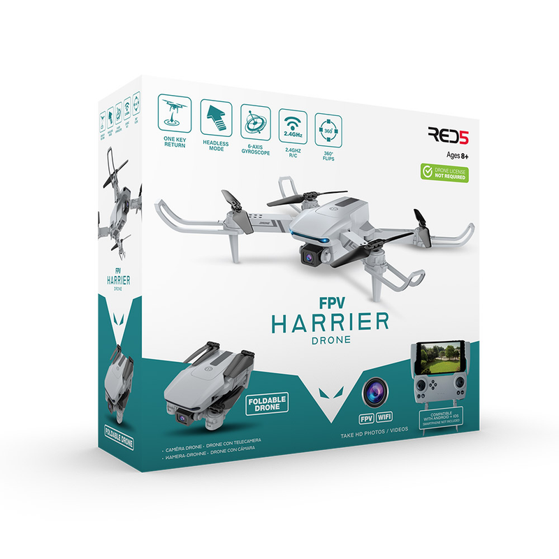 FPV Harrier Drone Foldable drone Altitude hold and emergency stop Long flight time of up to 15 minutes