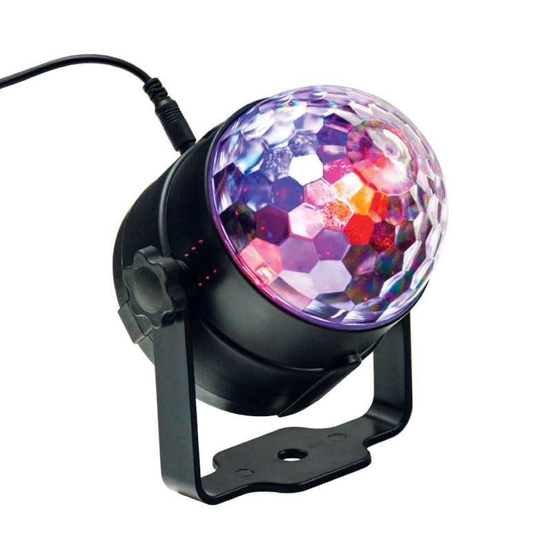Take the disco wherever you go with this LED disco light! It has an incredible 120 degree light spectrum which helps illuminate any dark room. It includes a suction cup,
