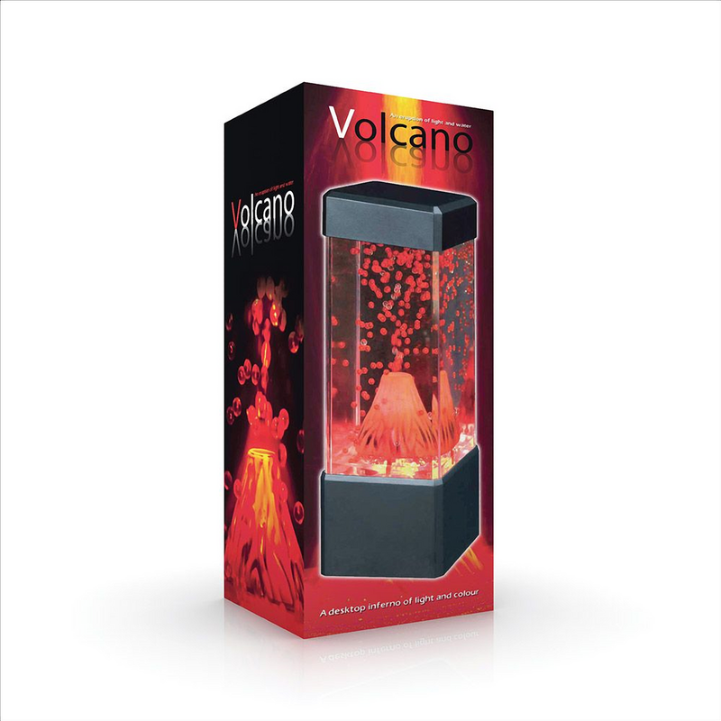 beautiful Volcano LED mood lamp soothes and calms as the lava bubbles move around the tank.