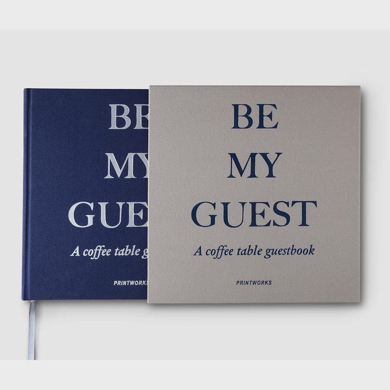 Printworks Guest Book (Grey/Navy Blue) Must have coffee table book Perfect gift for interior designer Collect memories book