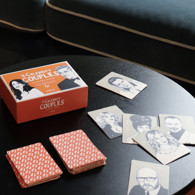 Printworks Memo Game - Celebrity Couples Test your friends and family Game with famous duos, past and present
