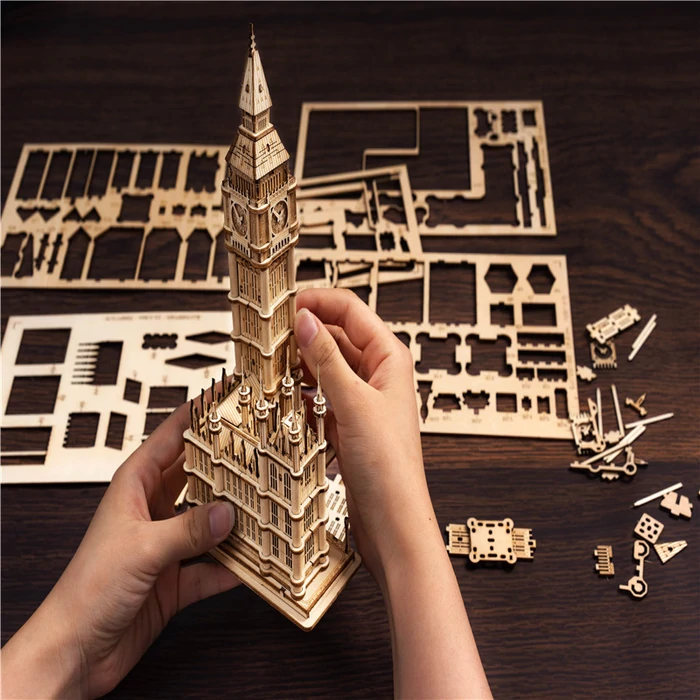 Robotime Big Ben 3D wooden puzzle Miniature famous architectural building