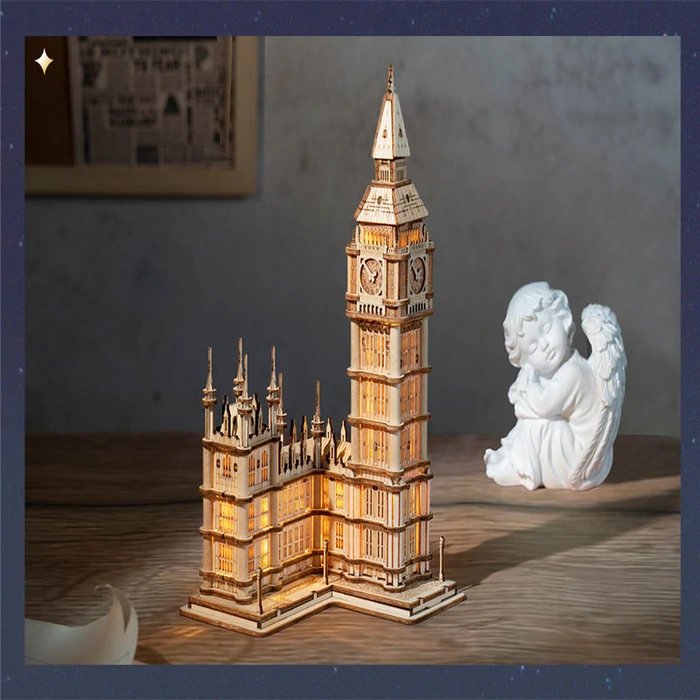 Robotime Big Ben 3D wooden puzzle Miniature famous architectural building