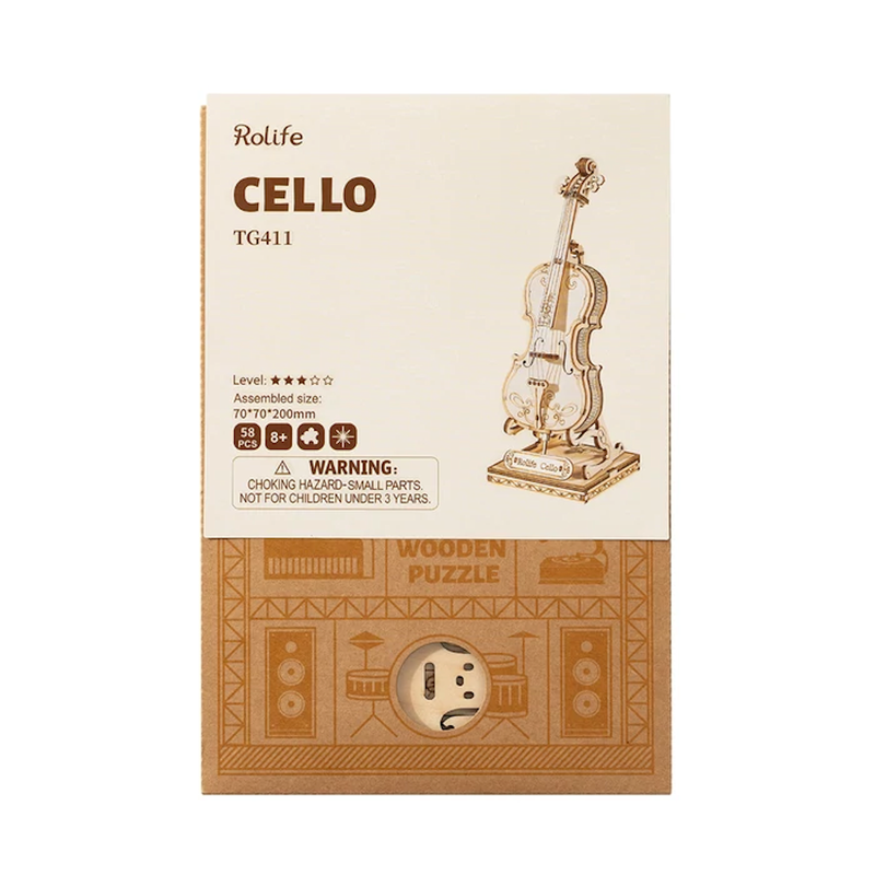 Robotime Cello 3d wooden puzzzle Modern art and craft kit
