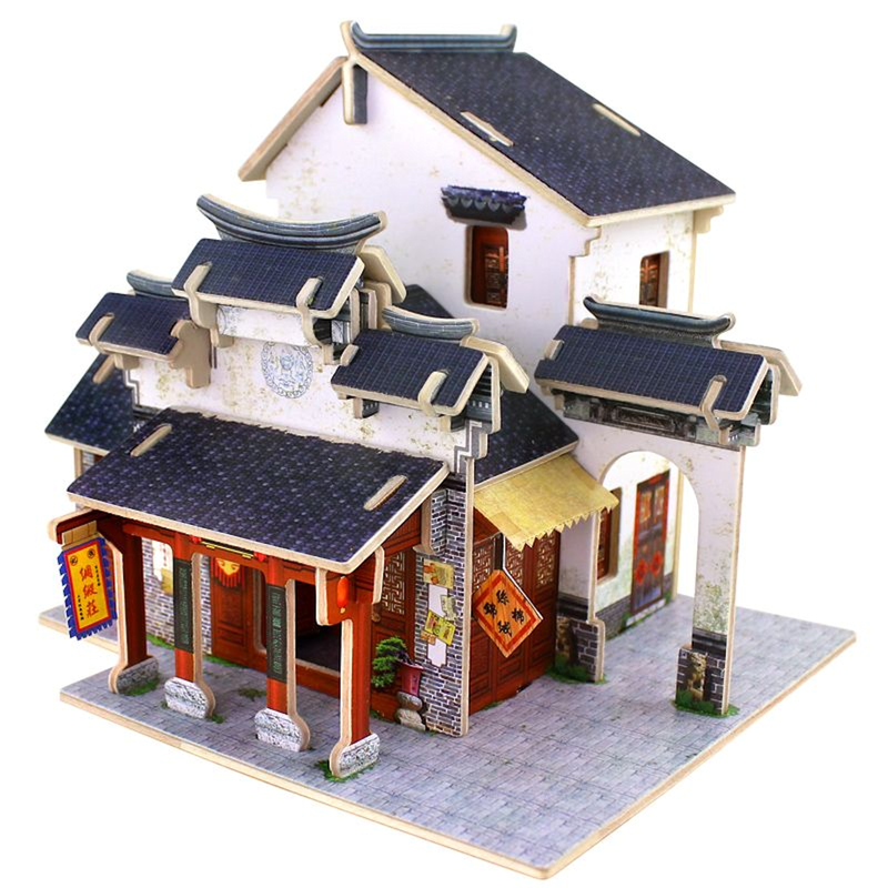 Bring a building to life, an amazing 3d puzzle kit that will give you the joy, Robotime Chinese Style Silk Store is precisely designed and easy to put together to reveal a silk store. Perfect gift for kids of all ages and an eco-friendly educational toy.