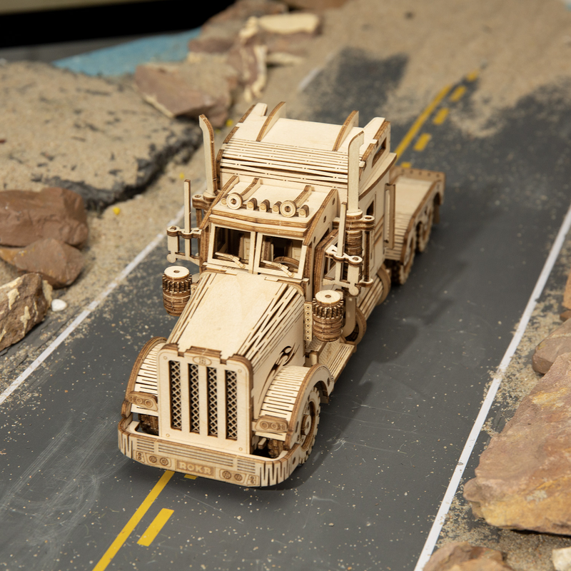 Have fun and build one of the newest addition of Robotime Heavy Truck Scale Model Vehicle. A model that replicates an essential vehicle that always played a striking role in our life, a mini scale model that will bring you hours of fun and a great gift for friends and family.