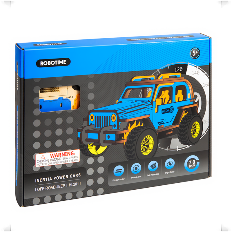 Robotime Off-Road Jeep Robud companion Amazing gift for kids Self-assembly inertia power vehicle