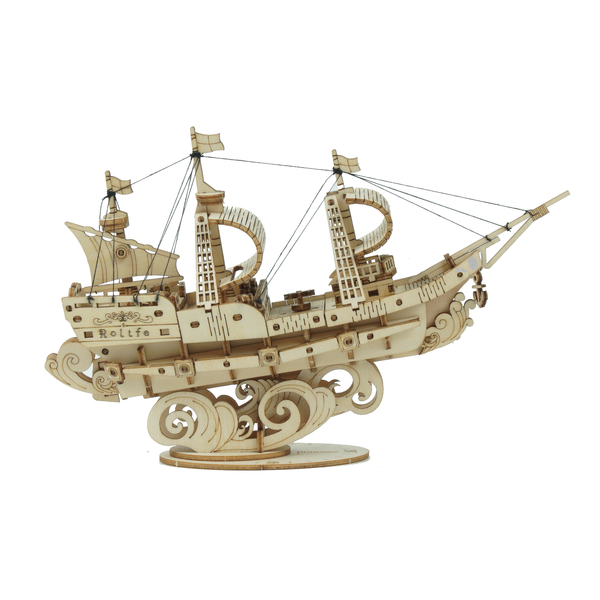 Robotime Sailing Ship Rolife Assembly Miniature sailing ship DIY Project Exquisite Wood Craft for kids 3D Wood Puzzle Kit