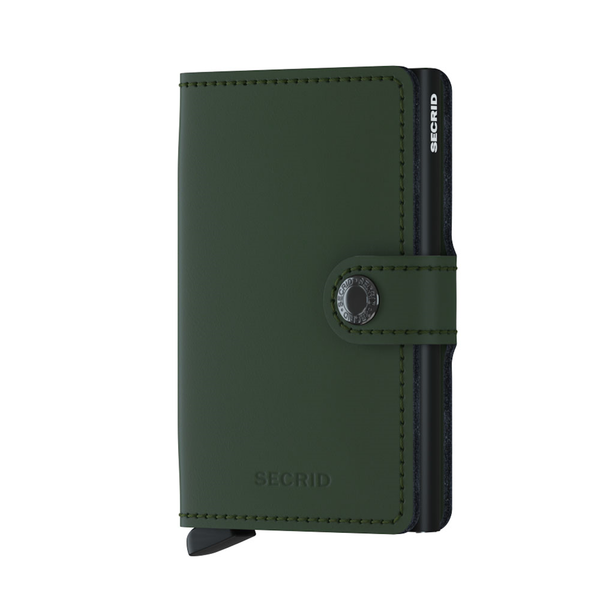 Secrid Miniwallet Matte Green - Black Housing of Aluminium / construction of stainless steel and POM Total RFID Protection for your Credit Cards