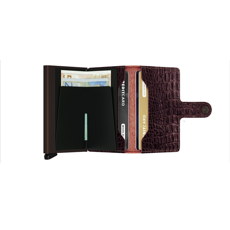 Secrid Miniwallet Nile RFID protective wallet Slim to fit every pocket Holds 4 embossed or 6 flat cards, 4 extra cards, Banknotes, Business cards, Receipts