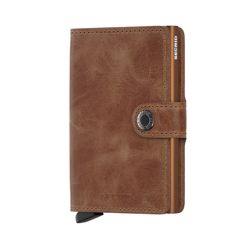 Secrid Miniwallet Vintage Cognac-Rust Housing of Aluminium / construction of stainless steel and POM Total RFID Protection for your Credit Cards