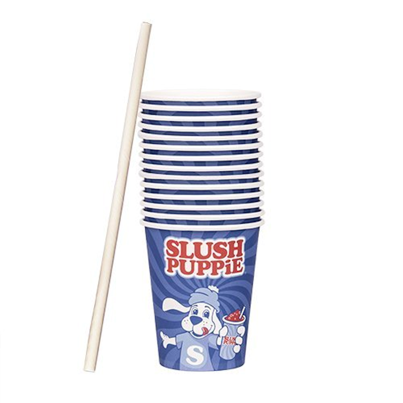 Slush Puppie Paper Cups & Straws