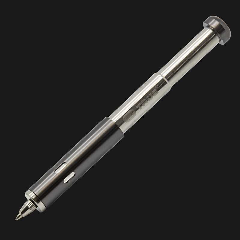 True Utility Telescopic Pen tiny telescopic pen extends from pocket size to full length, and when open it has the width and comfort of a normal size pen! Unfasten the ballpoint pen from its powerful magnetic cap to be instantly ready for use at work, home, or for on the go writing and note taking.